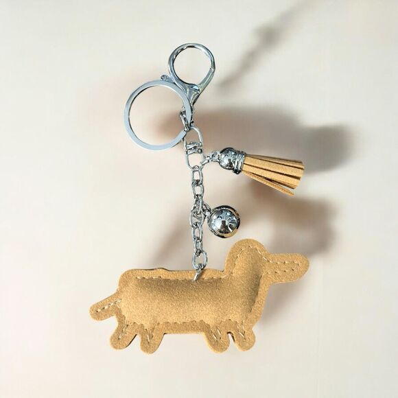 Cute Cartoon Dachshund Keychain Rhinestone Key Chain - Picture 3 of 3